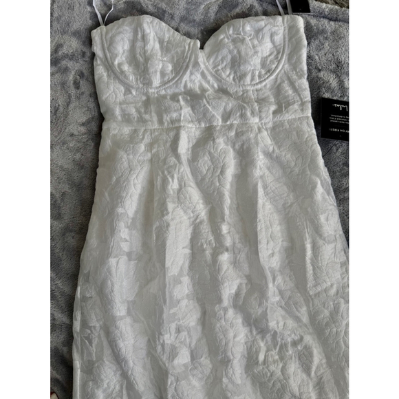 Lulus Brand New with Tags Size Small From This Day Floral Jacquard Strapless Mid - Picture 13 of 16